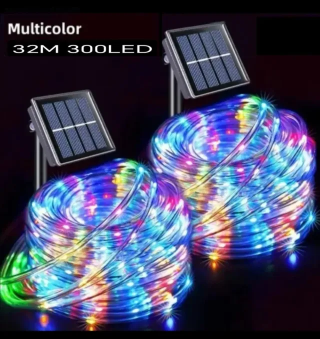 2 Ghirlande Solari LED 300 Luci per Natale