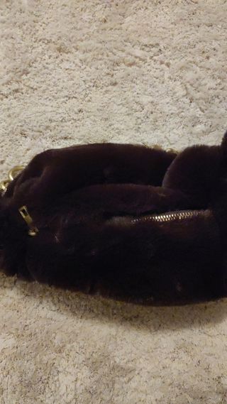 Bolso Zara Marrón Pelo Cadena Dorada