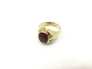 sello oro 18k con piedra con circonita