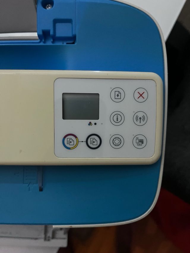 Impresora HP Azul y Blanca