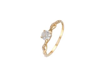 anillo oro 18k con piedra con circonita