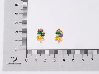 pendientes oro 18k con piedra con circonita