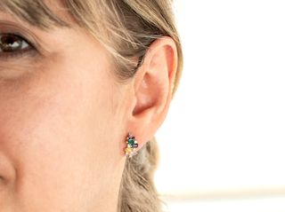 pendientes oro 18k con piedra con circonita