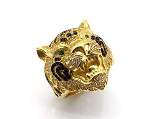 sello oro 18k con piedra con circonita t. 10 (15,92 mm)
