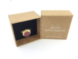 sello oro 18k con piedra con circonita