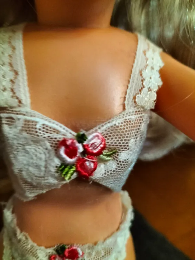 Conjunto de lingerie Nancy com renda floral