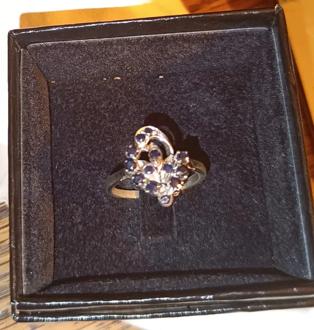 Anello con Zaffiri Blu Argento