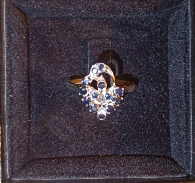 Anello con Zaffiri Blu Argento