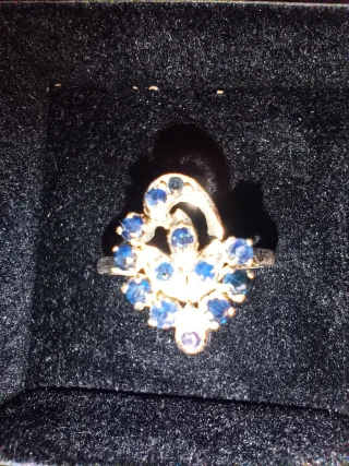 Anello con Zaffiri Blu Argento