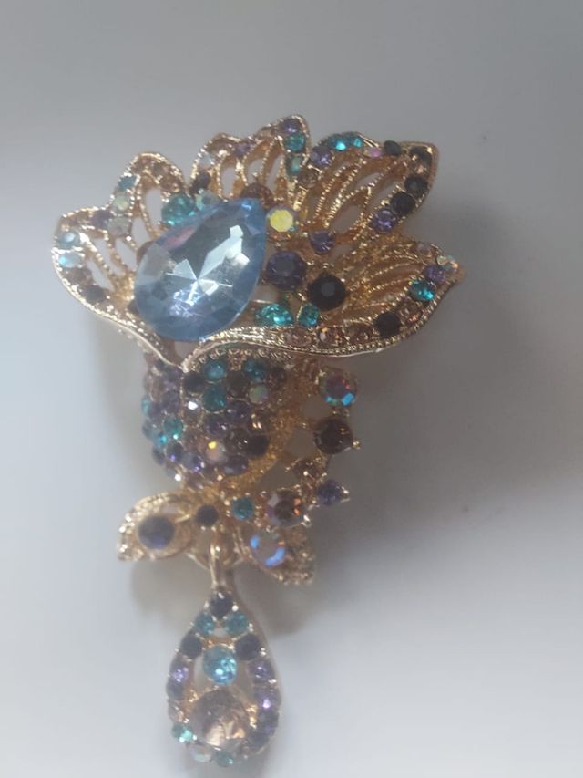 Broche Flor brillante multicolor bisutería regalo