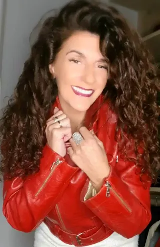 Chaqueta cuero auténtico Biker Roja