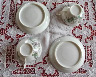 2 Tazze Porcellana Sottile Decorate