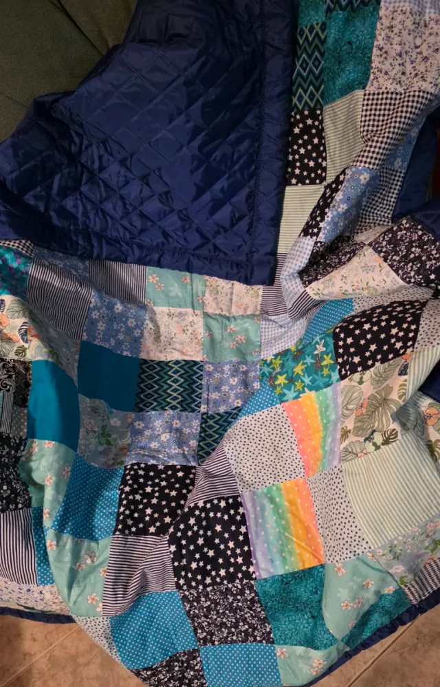 Manta de sofá patchwork multicolor