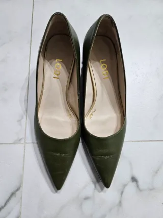 Zapatos Lodi tacón ancho bajo verde