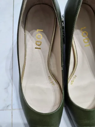 Zapatos Lodi tacón ancho bajo verde