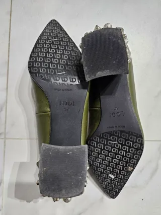 Zapatos Lodi tacón ancho bajo verde