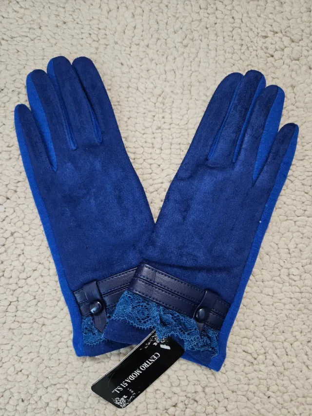 Guantes Talla L Azul con Forro Interior