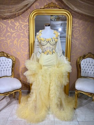 Vestido Novia Gitana Amarillo