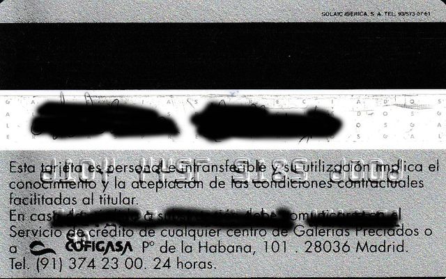 Carta di acquisto Galerias Preciados