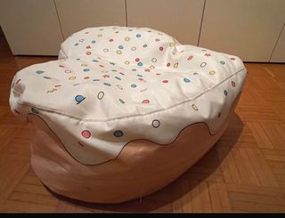 Pouf cupcake/donut rosa e bianco