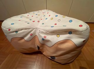 Pouf cupcake/donut rosa e bianco