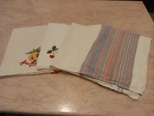 4 Tovaglioli Cotone Ricamati Frutta