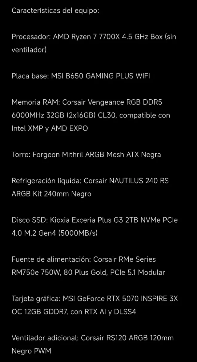 PC Gaming con Teclado y Ratón Krom