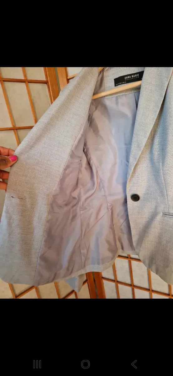 Blazer Zara Gris Talla S