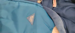 Cappotto neonato blu in pile e tessuto