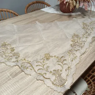 Pico Manteleta Fallera Seda Dorado adulta