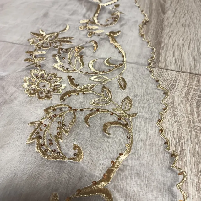 Pico Manteleta Fallera Seda Dorado adulta