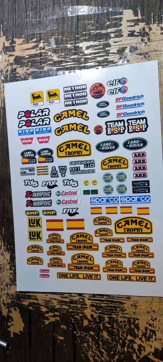 Pegatinas RC Crawler 1/10 varios modelos