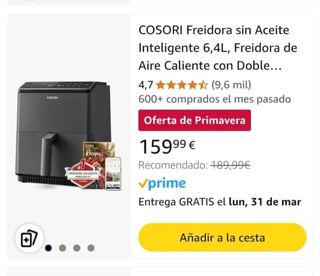 Freidora aire Cosori 6.4L Chef Edition (Air Fryer)