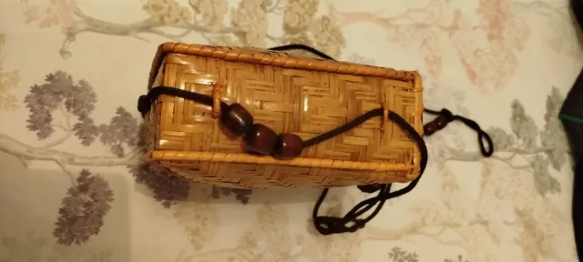 Bolso cubo paja tejido