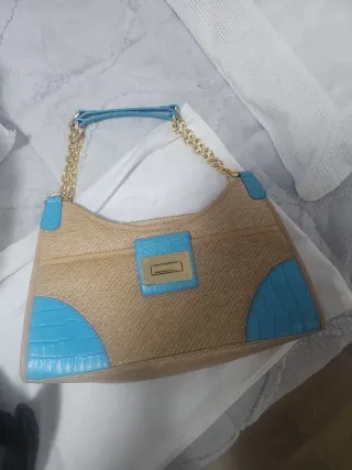 Bolso Ralph Lauren Beige y Azul