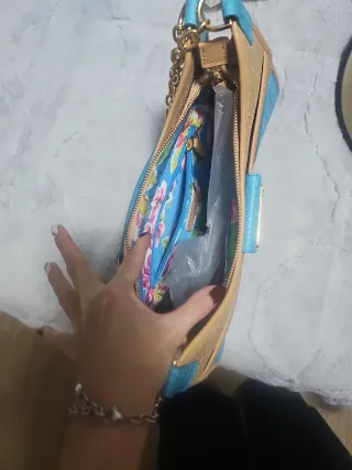 Bolso Ralph Lauren Beige y Azul