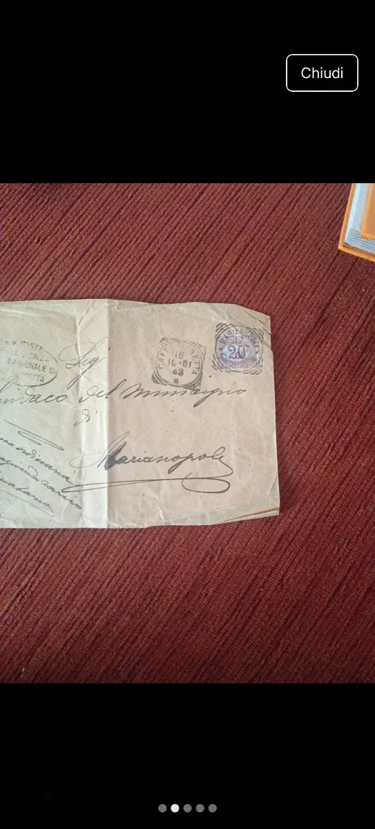 Busta con francobolli Regno d'Italia 1901