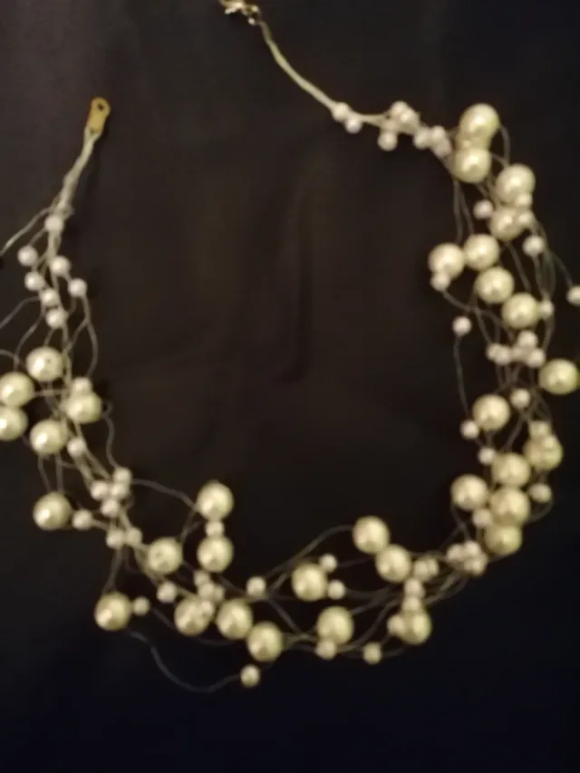 Collana perle multistrato argento