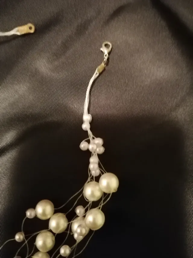 Collana perle multistrato argento