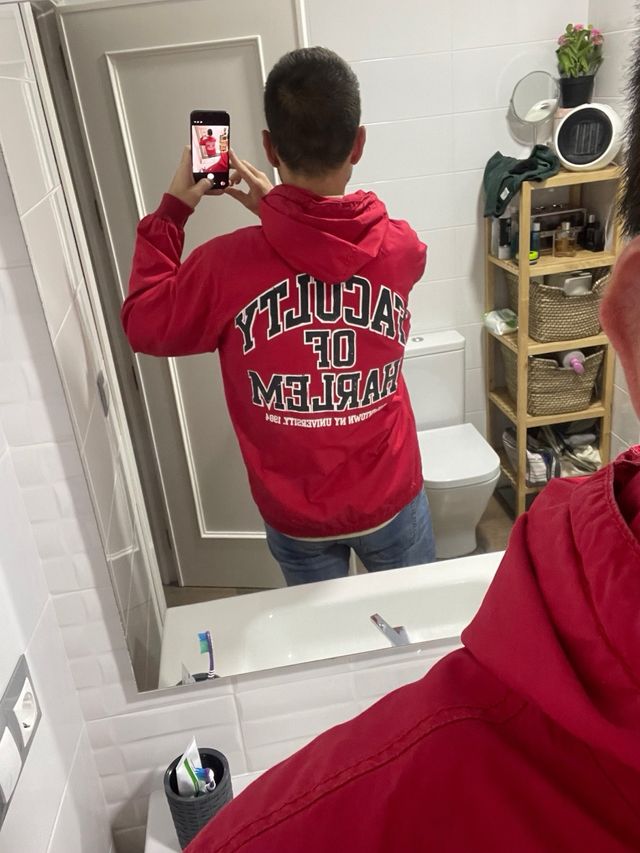 Sudadera Pull and Bear XDYE Roja Talla L