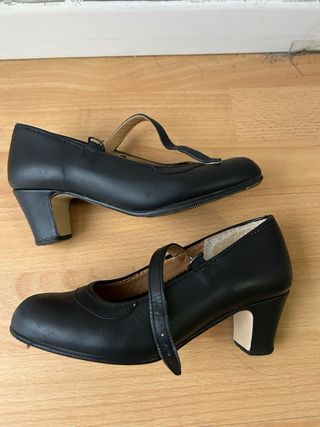 Tacones Flamenca Semiprofesional Negros