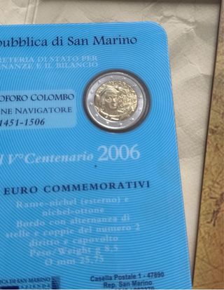 2 Euro San Marino 2006 FDC Cristoforo colombo