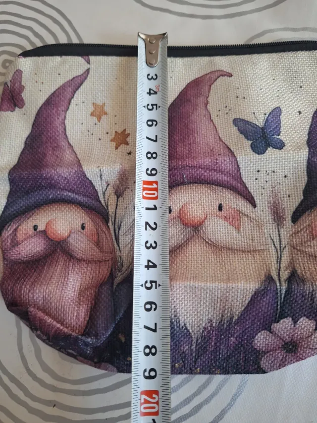Neceser gnomos morado y beige