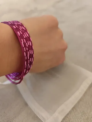 Set bracciali rosa e argento