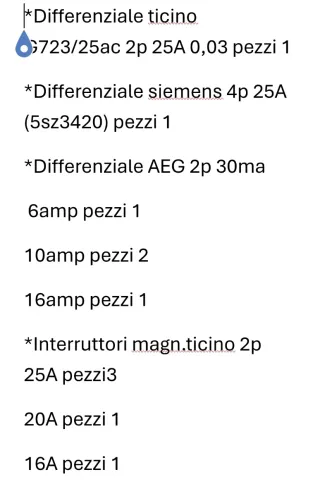 Differenziali e magnetotermici vari