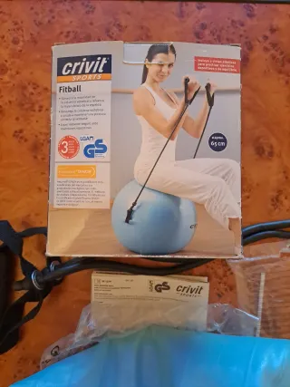 Crivit Fitball 65 cm con cintas elásticas