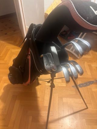 Bolsa y palos de golf mujer