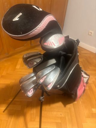Bolsa y palos de golf mujer