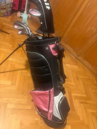 Bolsa y palos de golf mujer