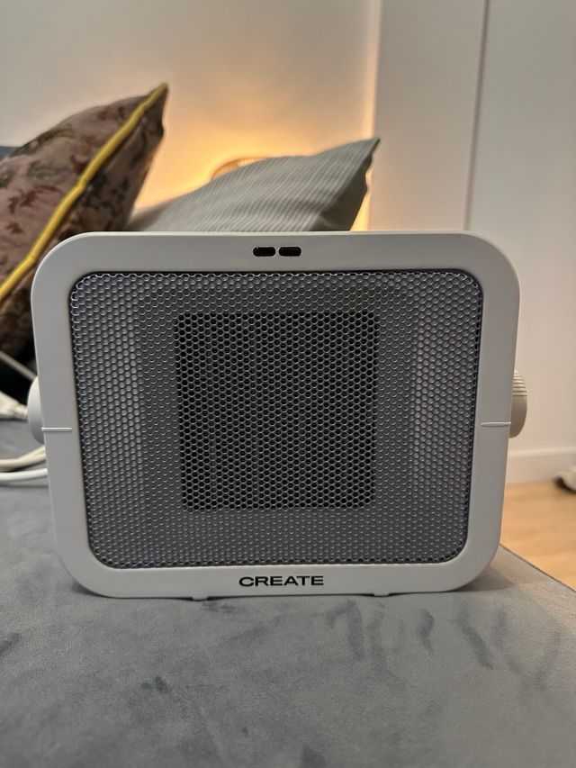 Calefactor CREATE gris y blanco